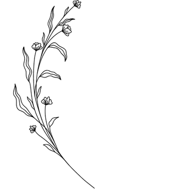 Decorative hand-drawn blossom branch